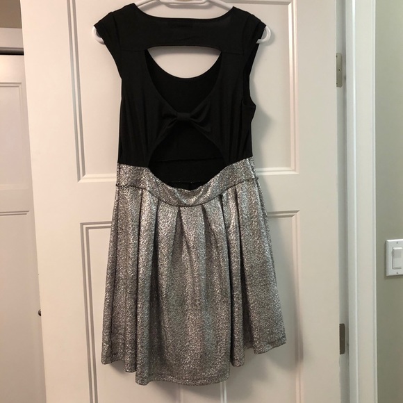 3 for $15 Black & Silver Open Back Dress - Picture 2 of 3